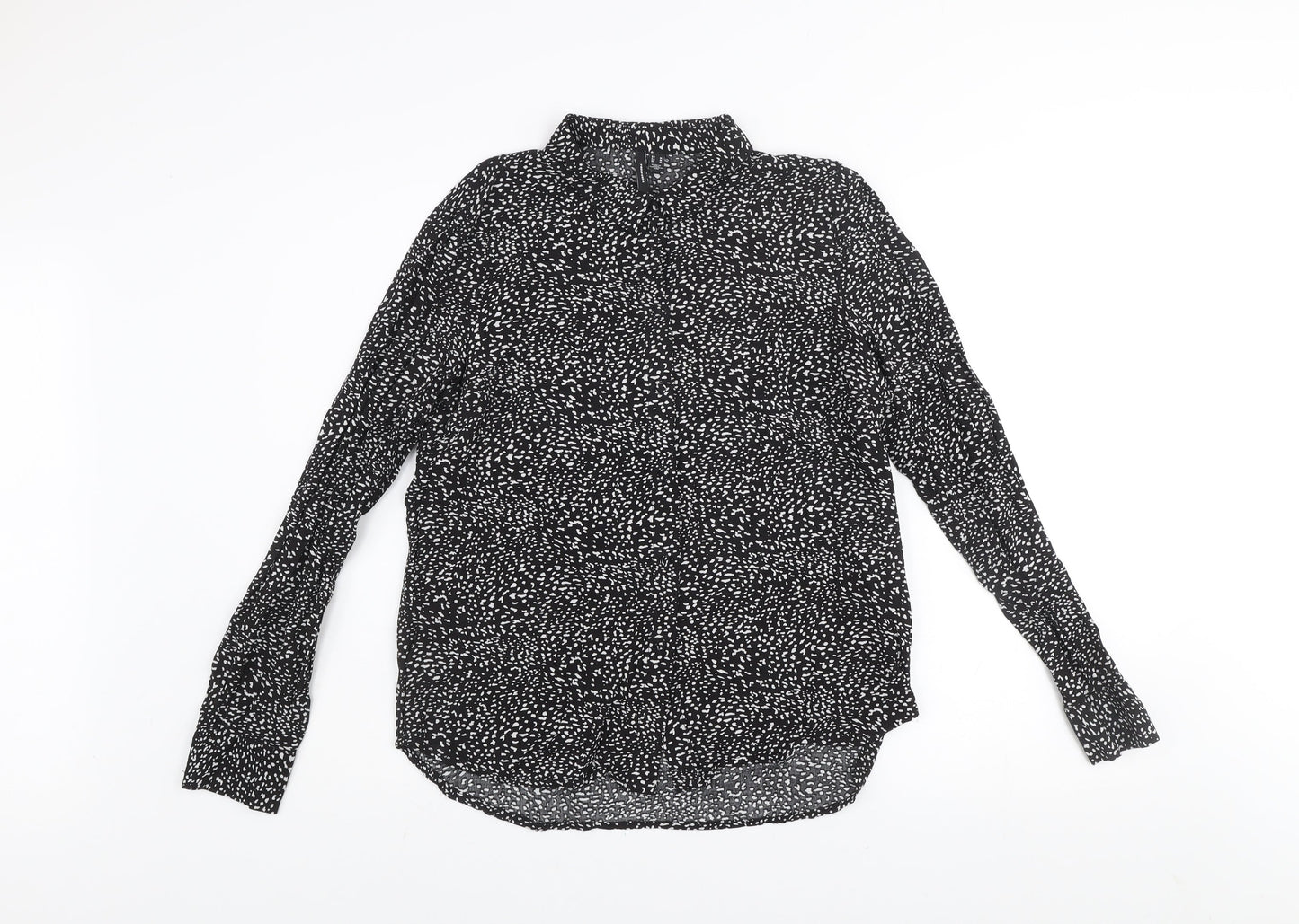 Womens UK Size 12 VERO MODA Black Basic Button-Up