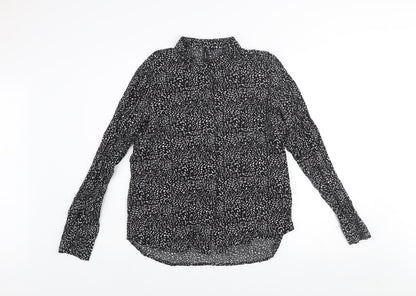 Womens UK Size 12 VERO MODA Black Basic Button-Up