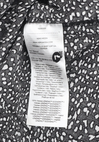 Womens UK Size 12 VERO MODA Black Basic Button-Up