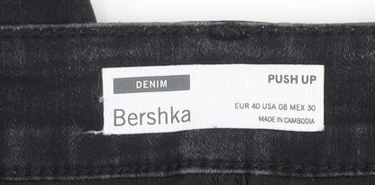 Bershka Women's Black High Rise Skinny Push Up Jeans Size 12