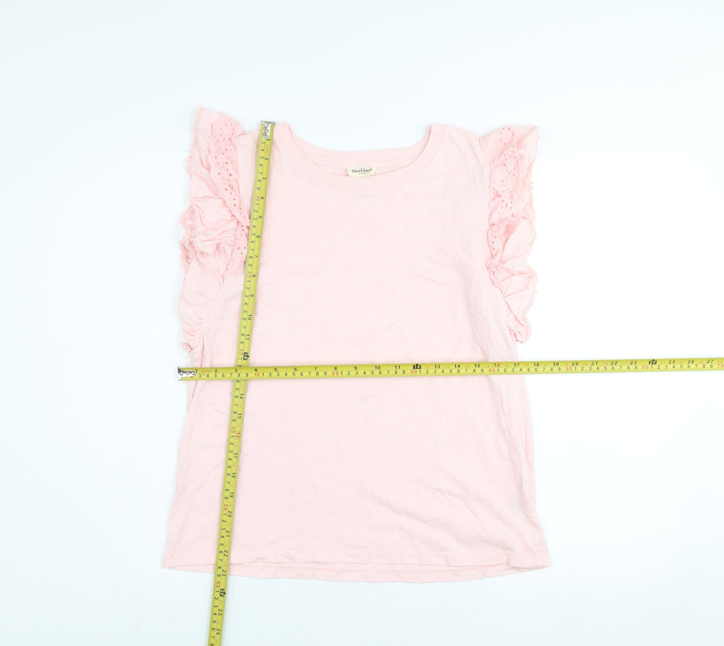 Womens UK Size 12 River Island Pink Basic T-Shirt