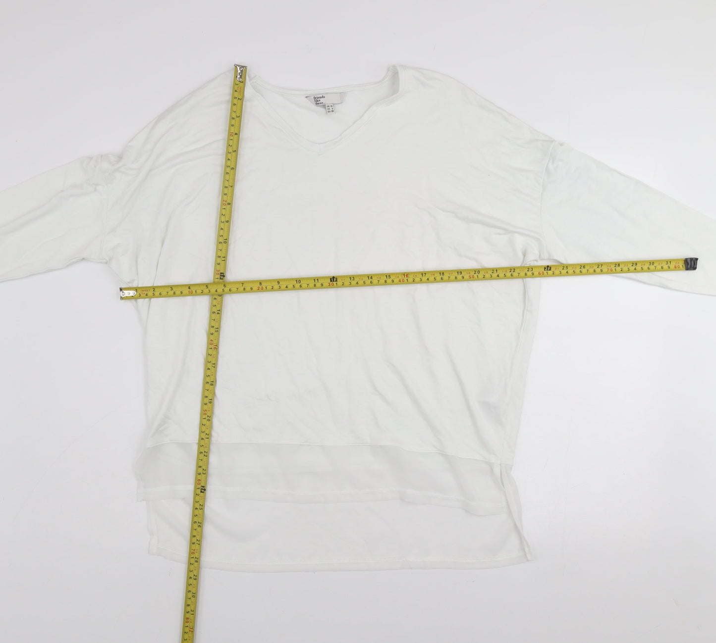 Womens UK Size 10 friends like these... White Tunic Blouse
