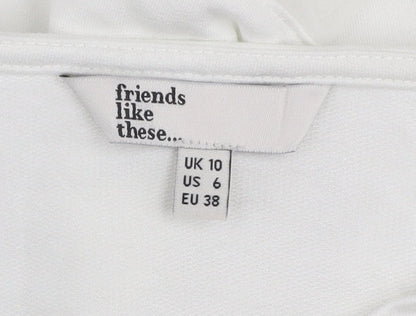 Womens UK Size 10 friends like these... White Tunic Blouse
