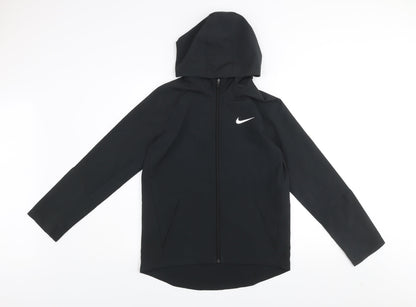 Nike Teens Black Dri-Fit Windbreaker Hooded Jacket Size 14