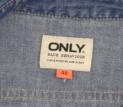 Womens UK Size 12 Only Blue Denim Button-Up