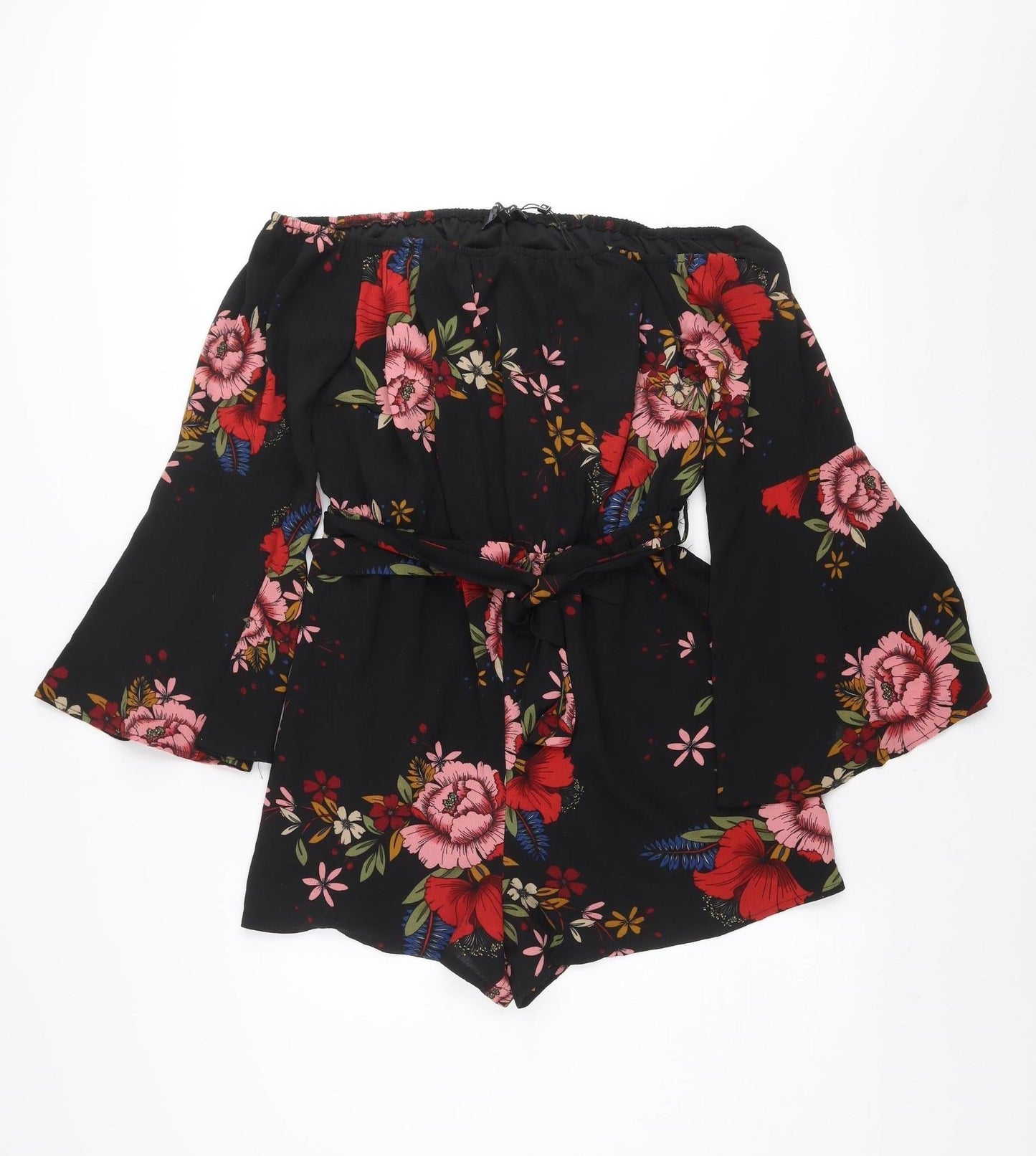 Parisian Women’s Black Floral Off Shoulder Playsuit Size 14