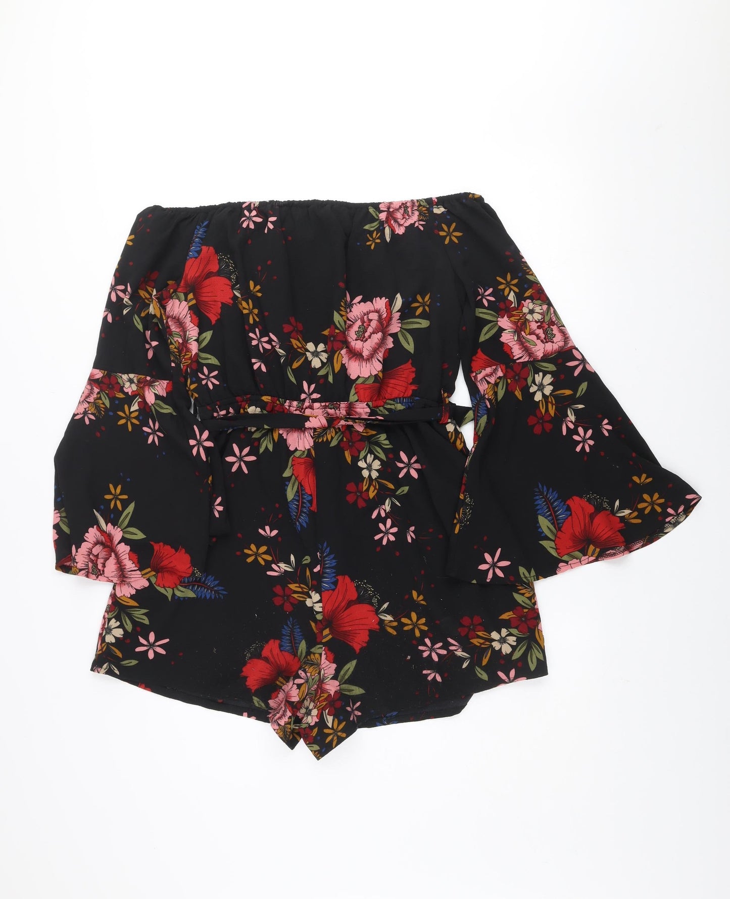 Parisian Women’s Black Floral Off Shoulder Playsuit Size 14
