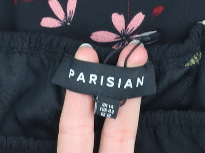 Parisian Women’s Black Floral Off Shoulder Playsuit Size 14