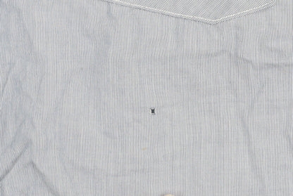 Diesel Men's Blue Stripe Button-Up Long Sleeve Cotton Shirt Size M