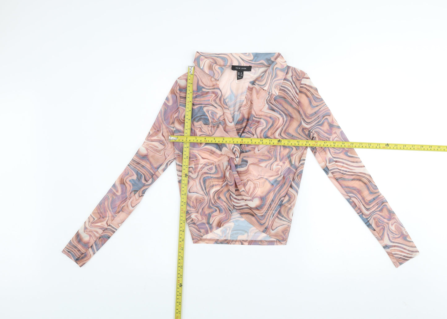 Womens UK Size 10 New Look Multicoloured Wrap Blouse
