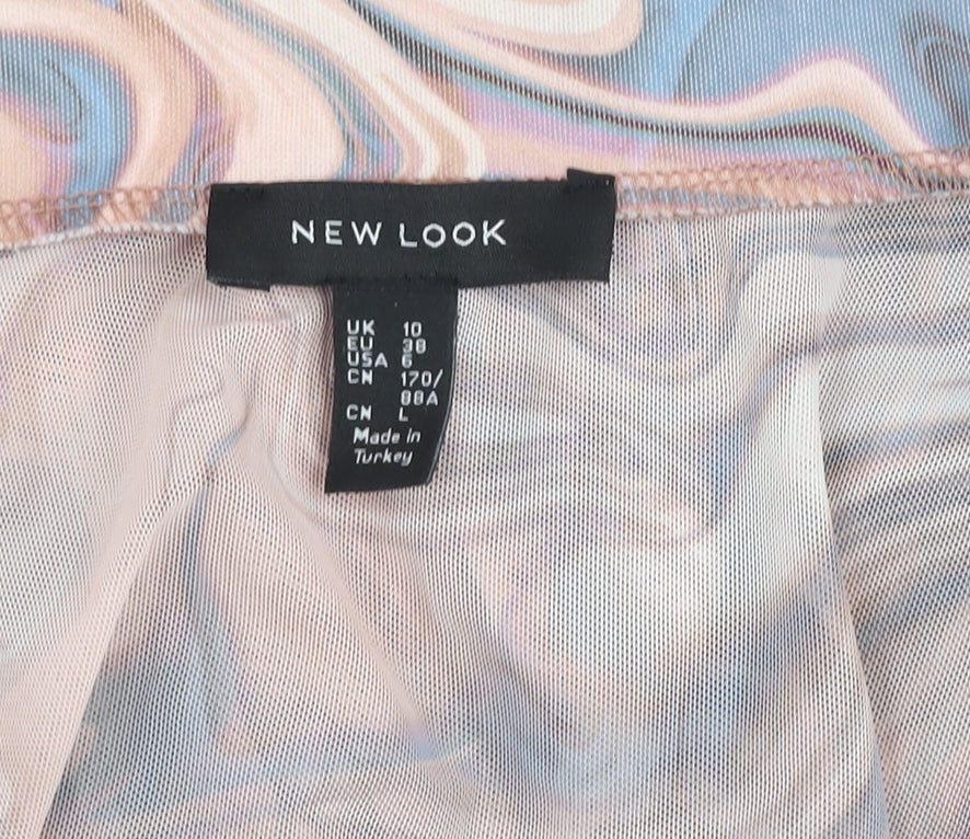 Womens UK Size 10 New Look Multicoloured Wrap Blouse