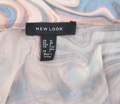 Womens UK Size 10 New Look Multicoloured Wrap Blouse