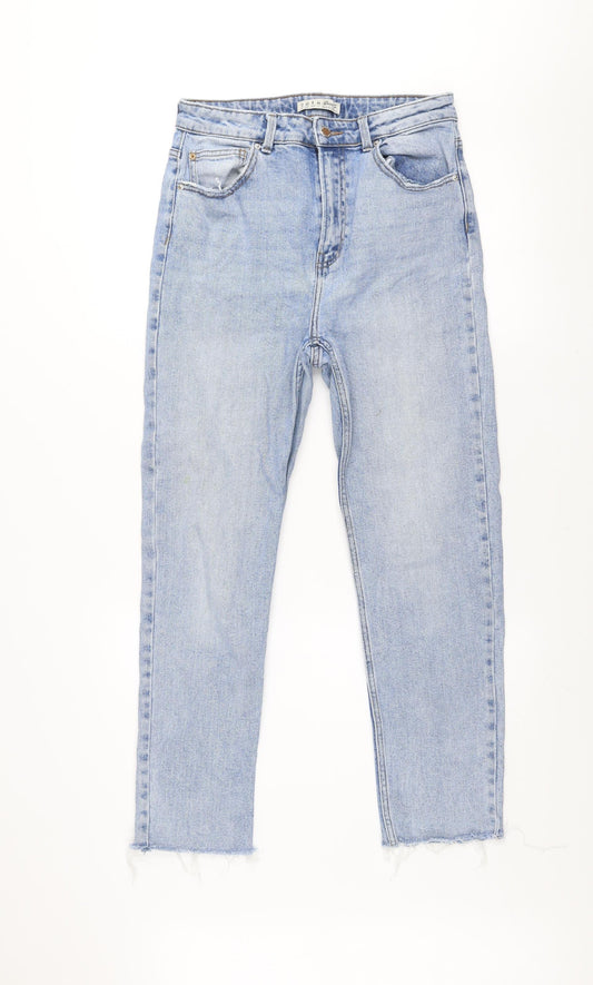 Denim Co. Womens Blue Size 12 Straight Mid Rise Jeans