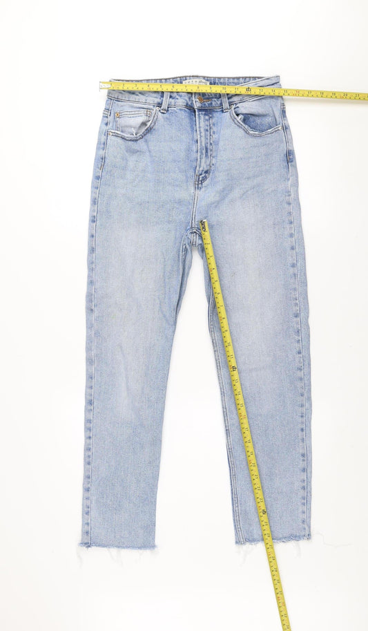 Denim Co. Womens Blue Size 12 Straight Mid Rise Jeans