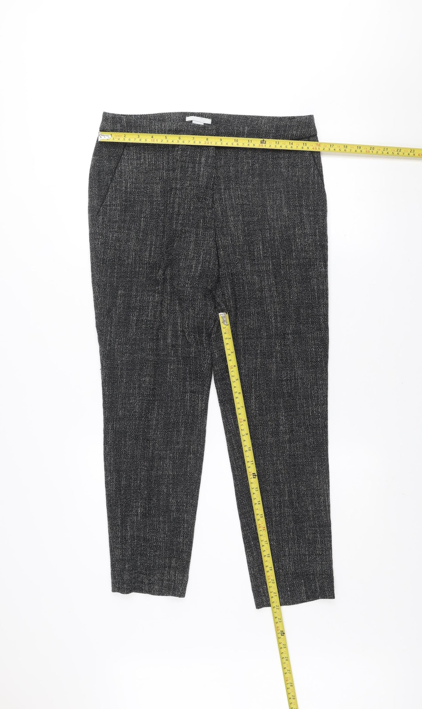 Womens UK Size 10 H&M Slim Fit Cropped Grey Trousers