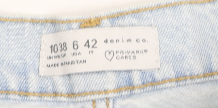 Primark Women’s Blue High Rise Mom Jeans Size 6 Relaxed Fit