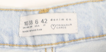 Primark Women’s Blue High Rise Mom Jeans Size 6 Relaxed Fit