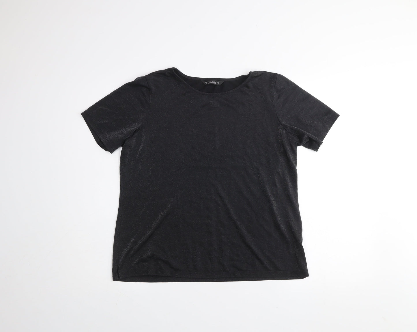 Dunnes Women’s Black Short Sleeve Basic T-Shirt Size 12 Viscose Blend