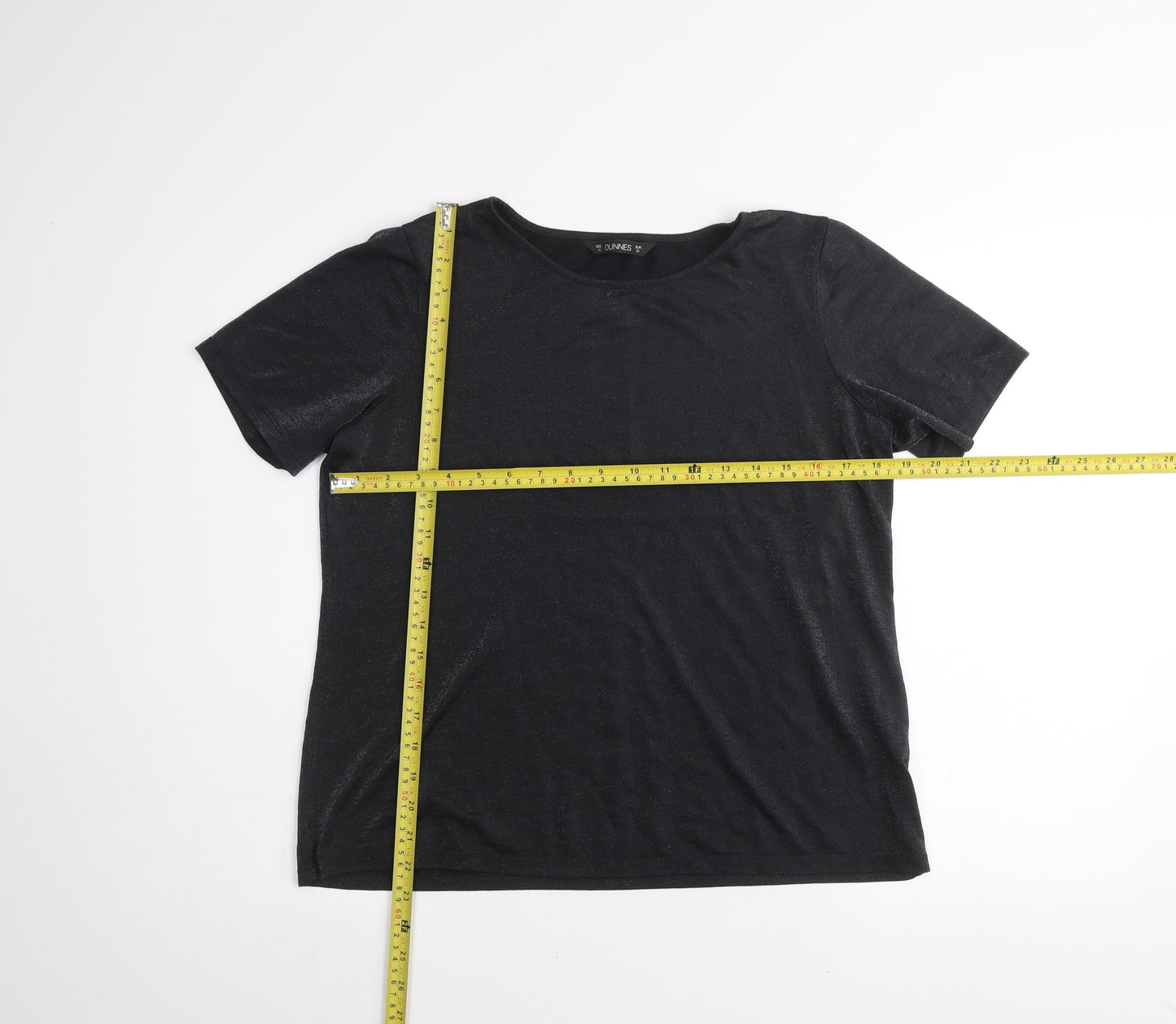 Dunnes Women’s Black Short Sleeve Basic T-Shirt Size 12 Viscose Blend