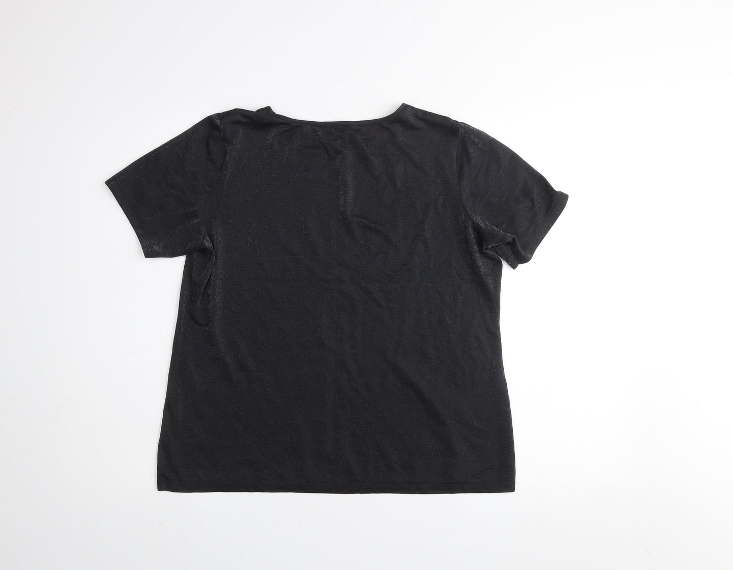 Dunnes Women’s Black Short Sleeve Basic T-Shirt Size 12 Viscose Blend