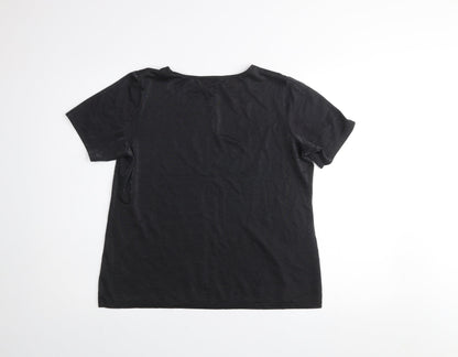 Dunnes Women’s Black Short Sleeve Basic T-Shirt Size 12 Viscose Blend