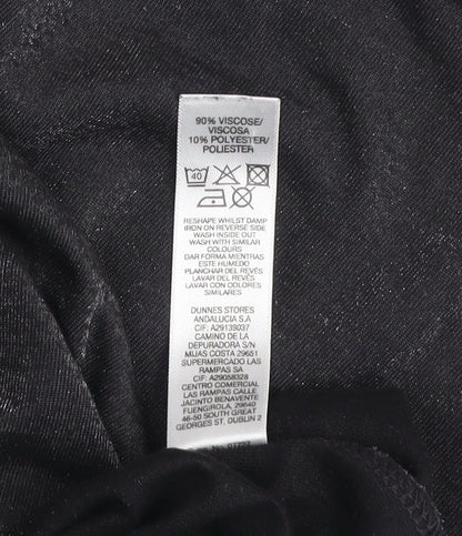 Dunnes Women’s Black Short Sleeve Basic T-Shirt Size 12 Viscose Blend