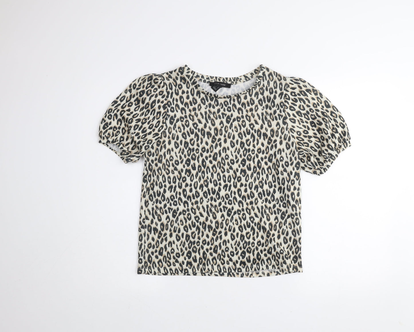 Womens UK Size 14 New Look Beige Basic T-Shirt