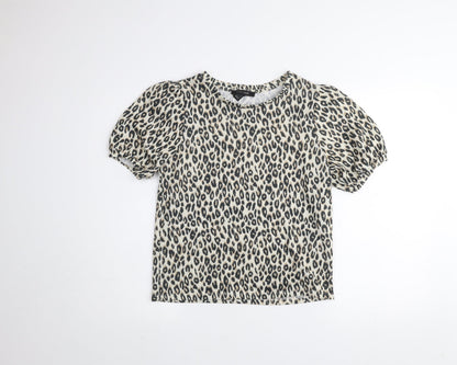 Womens UK Size 14 New Look Beige Basic T-Shirt