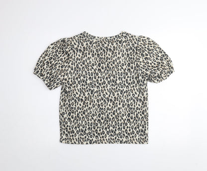 Womens UK Size 14 New Look Beige Basic T-Shirt