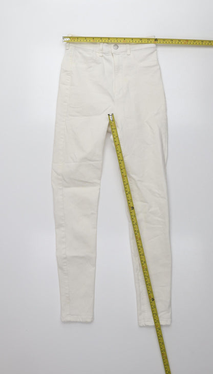 Pull & Bear Women's Ivory High Rise Skinny Jeans Size 8