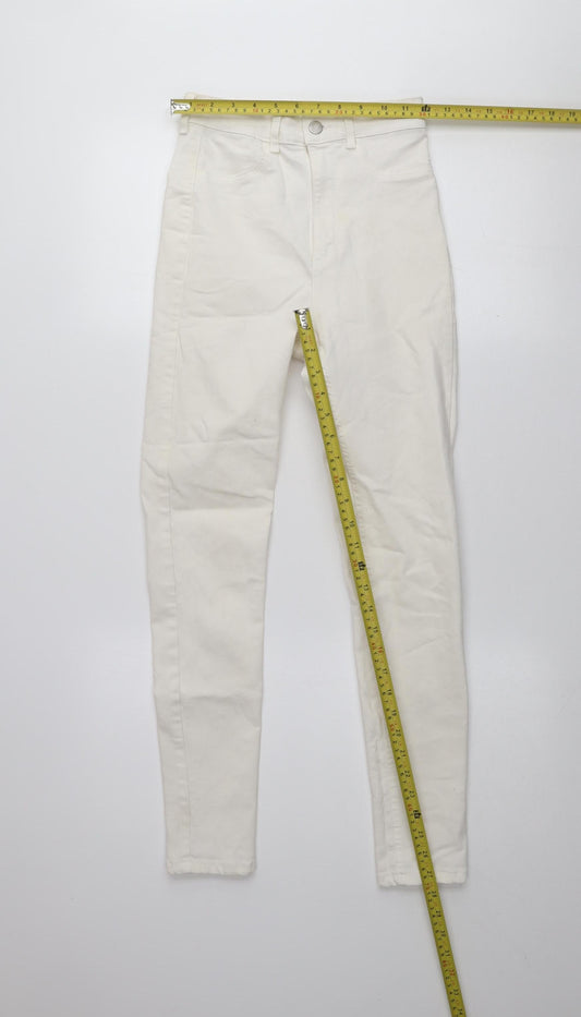 Pull & Bear Women's Ivory High Rise Skinny Jeans Size 8