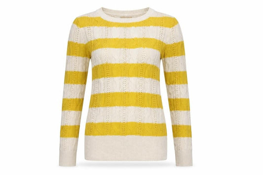 Womens UK Size 10 Aphorism Yellow Pullover Jumper