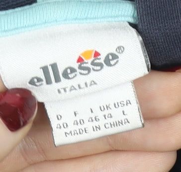 Ellesse Womens Blue Full Zip Hooded Jumper L Sports Casual