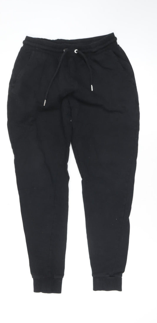 ASOS DESIGN Boys Black Jogger Trousers Small Fleece Tapered Fit Sweatpants