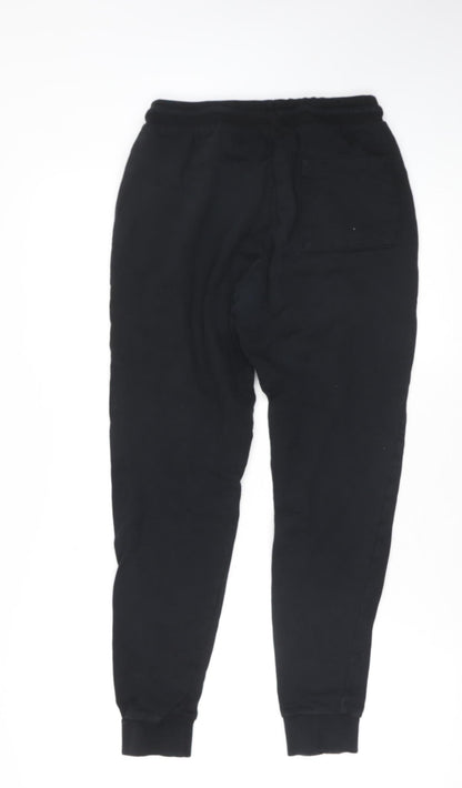 ASOS DESIGN Boys Black Jogger Trousers Small Fleece Tapered Fit Sweatpants