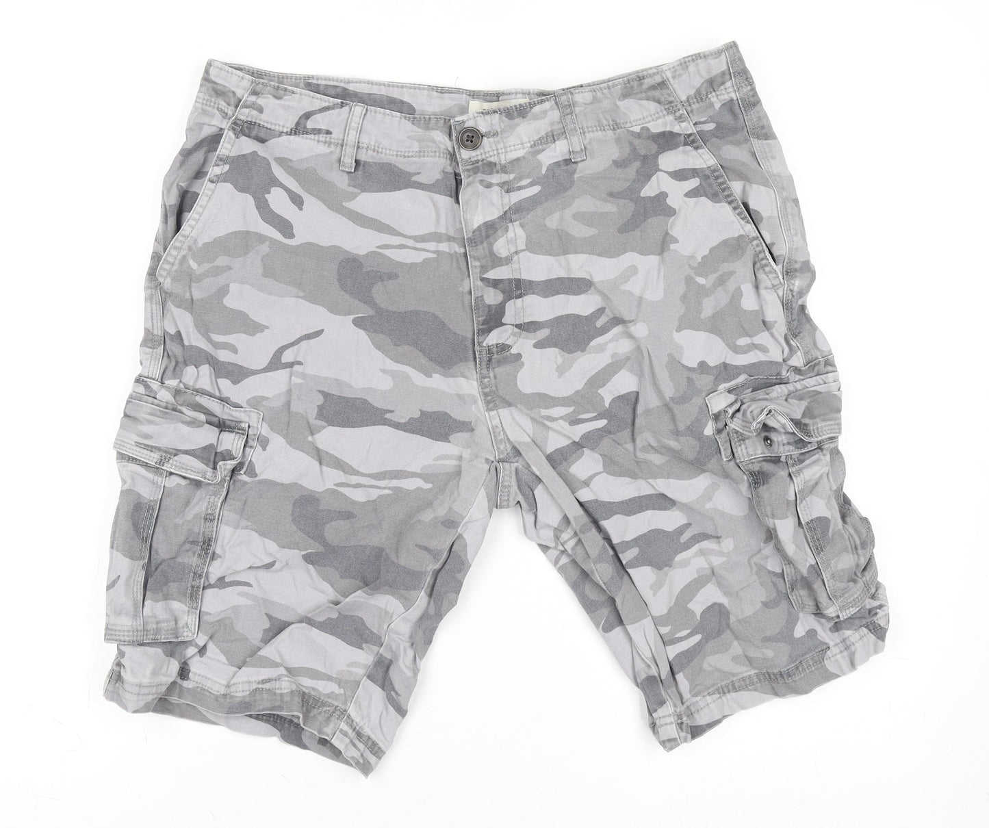 Goodthreads Men's Grey Camo Cargo Shorts Size 33 Regular Fit