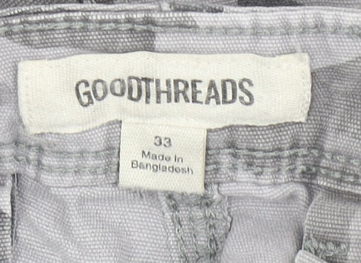 Goodthreads Men's Grey Camo Cargo Shorts Size 33 Regular Fit