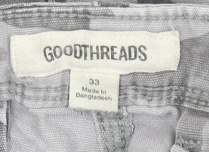 Goodthreads Men's Grey Camo Cargo Shorts Size 33 Regular Fit
