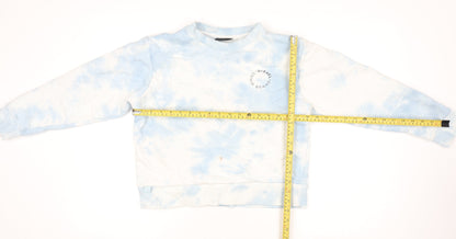 Diesel Women Blue Tie Dye Pullover Sweatshirt Medium Cotton Blend