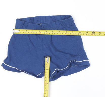 Back view of Chelsea FC unisex baby blue cotton shorts 9-12 months elastic waist