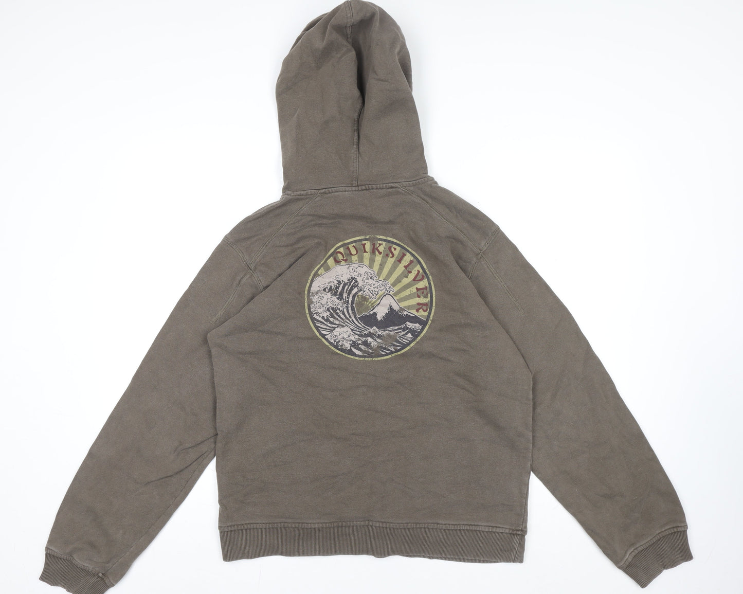 Quiksilver Men's Brown Pullover Hoodie M Cotton Surf Fleece