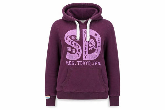Womens UK Size L Superdry Purple Pullover Jumper