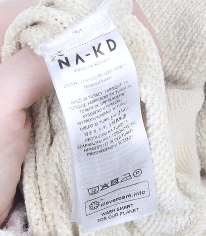 Womens UK Size S NA-KD Beige Pullover Sweatshirt