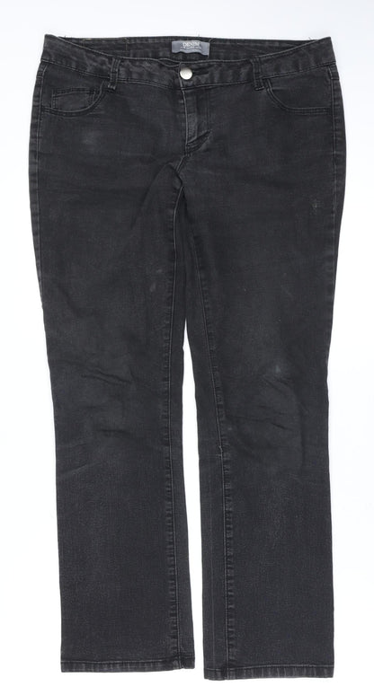 Dorothy Perkins Women’s Black Denim Straight Jeans Size 12