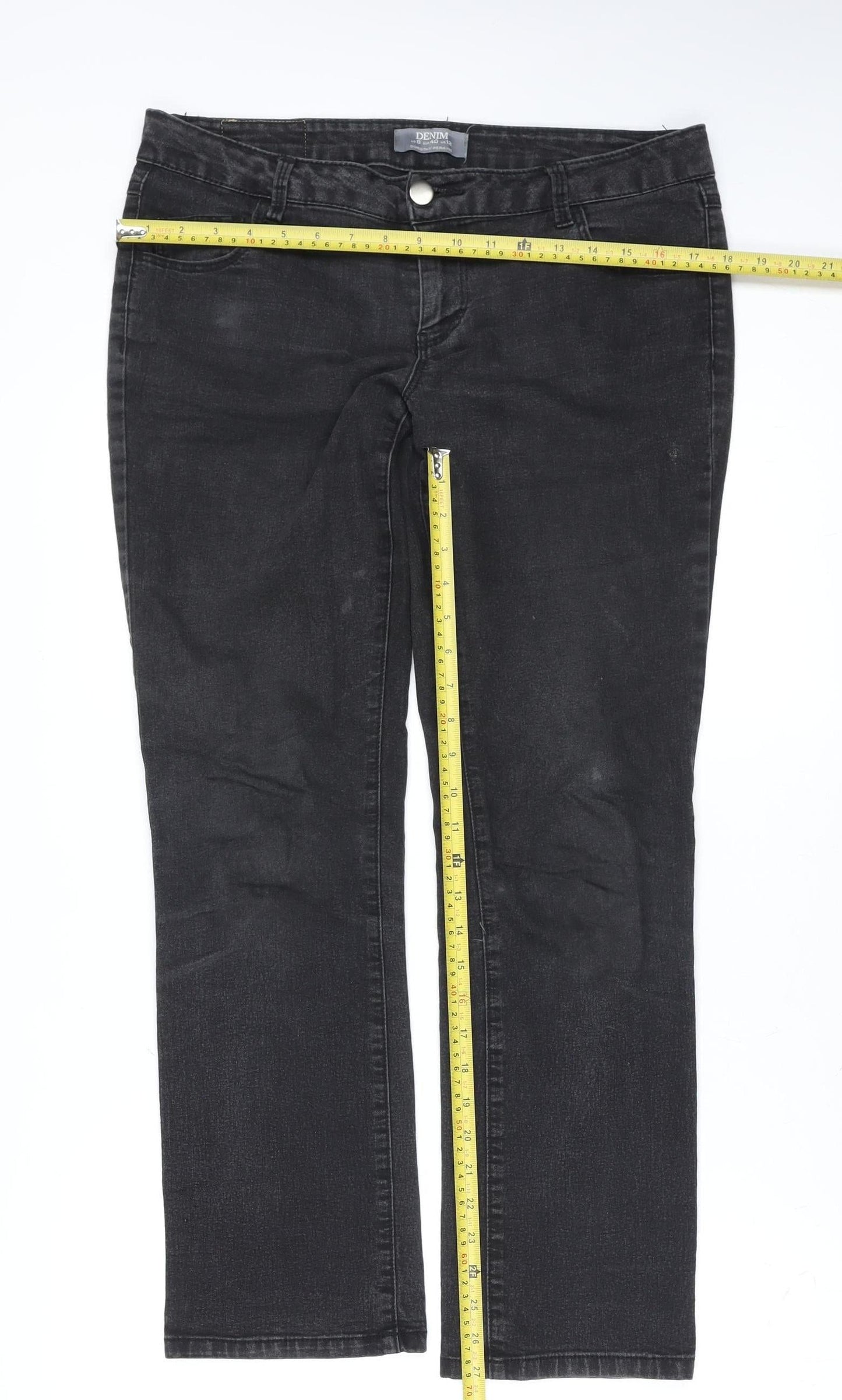 Dorothy Perkins Women’s Black Denim Straight Jeans Size 12