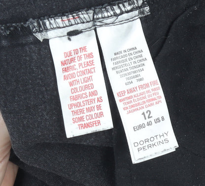 Dorothy Perkins Women’s Black Denim Straight Jeans Size 12