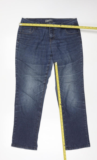 Womens UK Size 12 Dorothy Perkins Regular Fit Straight Blue Jeans