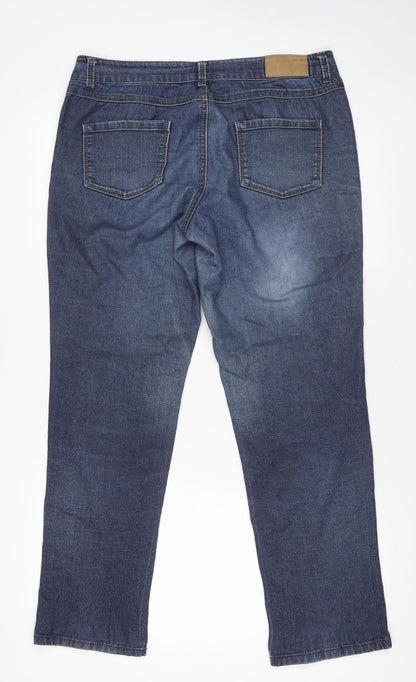 Womens UK Size 12 Dorothy Perkins Regular Fit Straight Blue Jeans