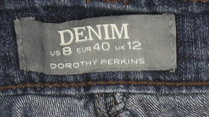 Womens UK Size 12 Dorothy Perkins Regular Fit Straight Blue Jeans