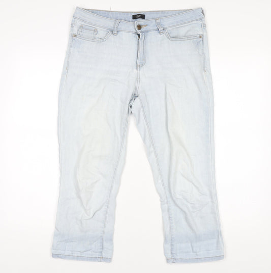 F&F Womens Light Blue Straight Stretch Denim Jeans UK 10